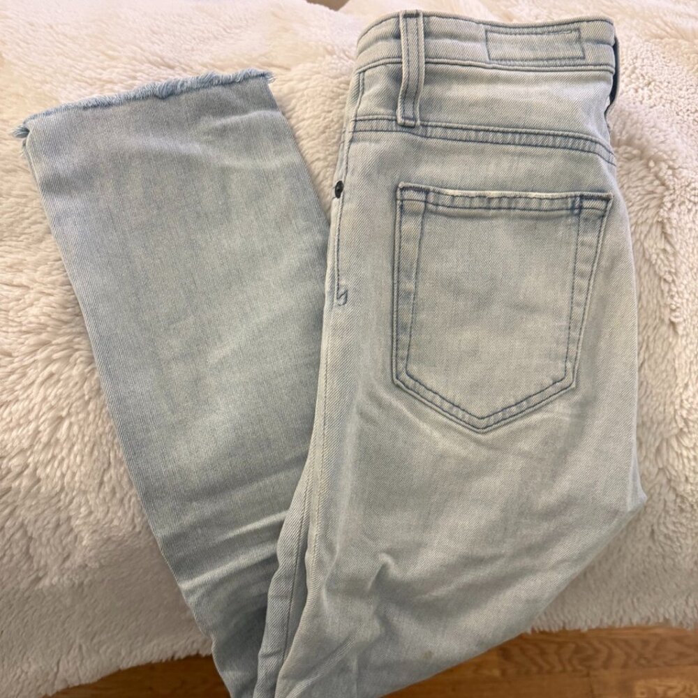 AG Adriano Goldschmied Isabelle High Rise Straight Crop Jeans light wash 24